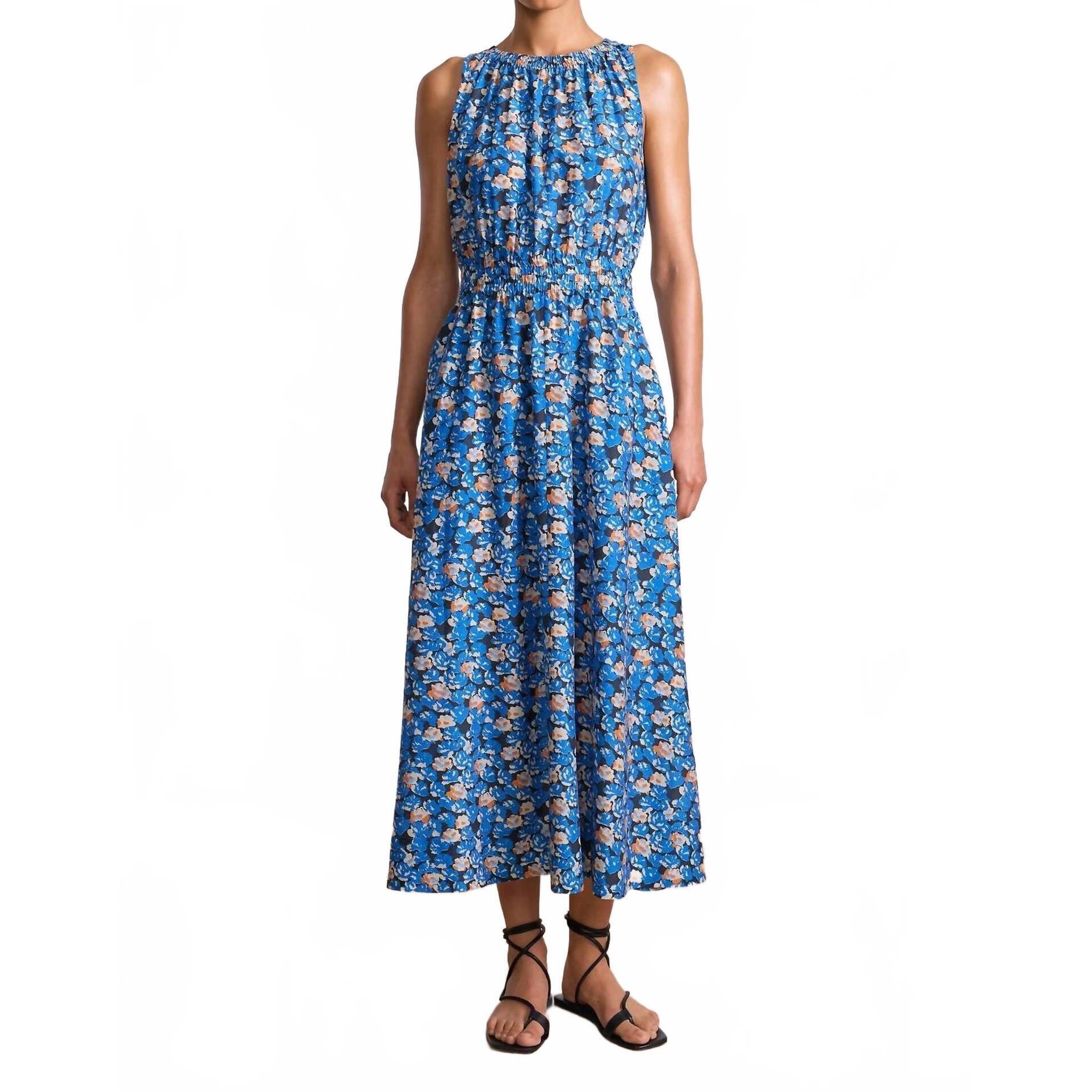 New Apiece Apart Bali Tank Dress In Florette Blue